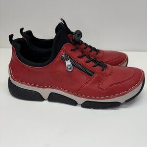 Rieker 45951 Shoes Womens 40 Red stitchdown style elastic band Light *WORN ONCE*